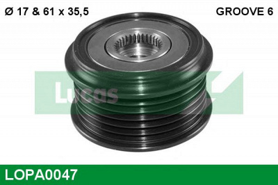 LUCAS ENGINE DRIVE lopa0047 -  Механизм свободного хода генератора